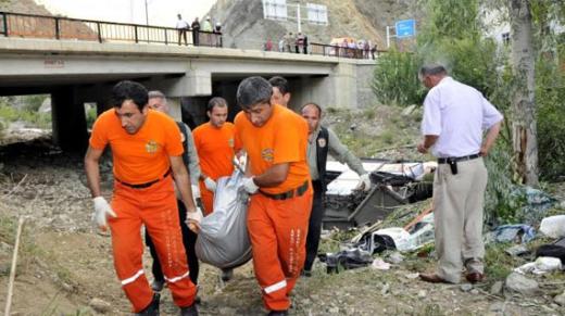 Erzurum'da feci kaza