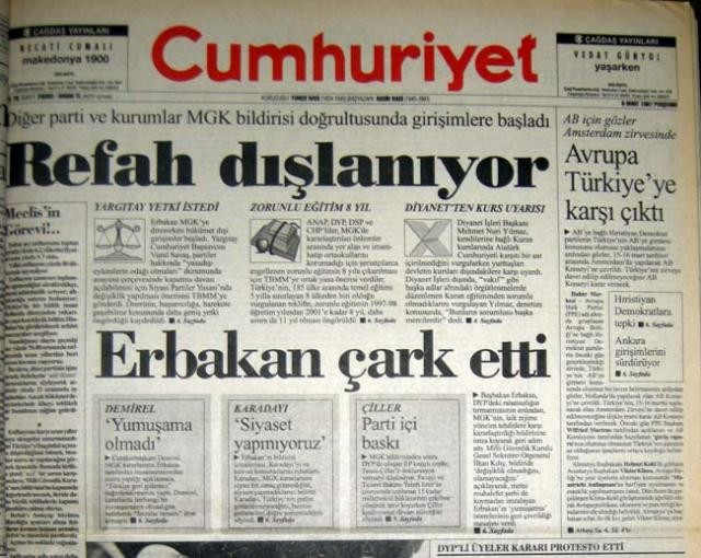 28 Şubat'ta gazete manşetleri