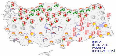 Beş günlük hava tahmini