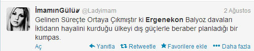 Ergenekon kararlarına ilk yorum twitter'dan