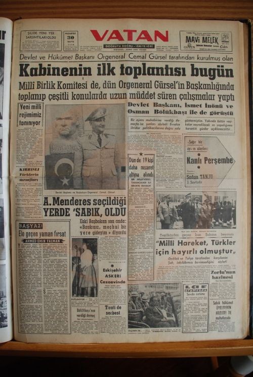 27 Mayıs Darbesi'nin gazete manşetleri