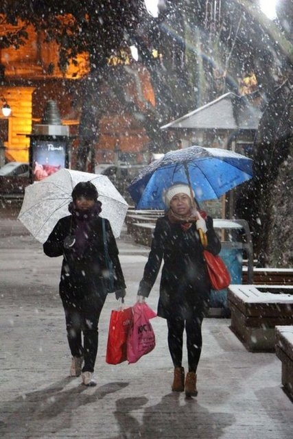 İstanbul'dan kar manzaraları