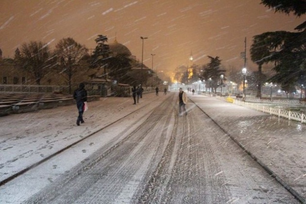 İstanbul'dan kar manzaraları