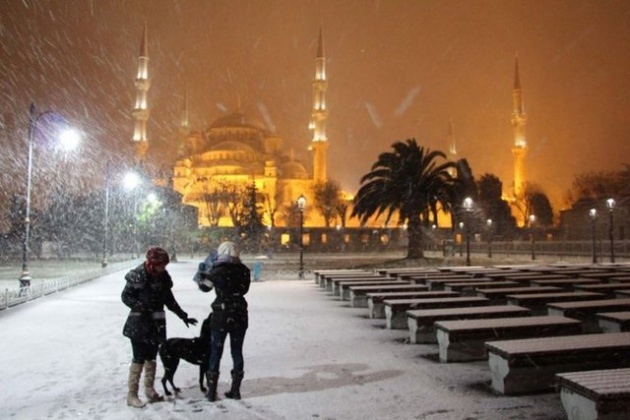 İstanbul'dan kar manzaraları