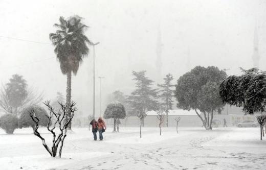 İstanbul'dan kar manzaraları