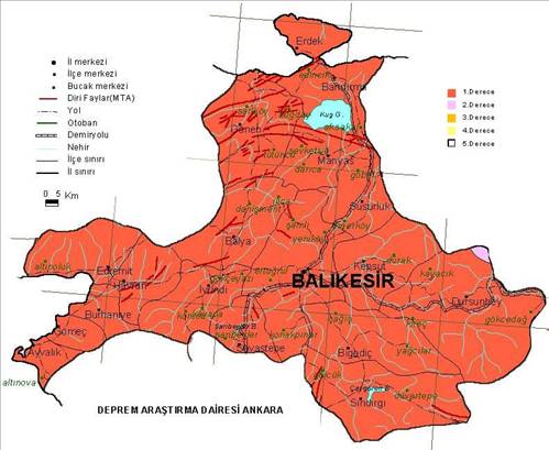 İl il deprem haritası