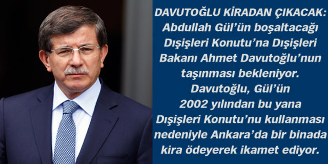 Erdoğan, Gül ve Davutoğlu'nun Ankara'daki ikameti değişiyor!