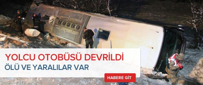 Sivasta yolcu otobüsü devrildi