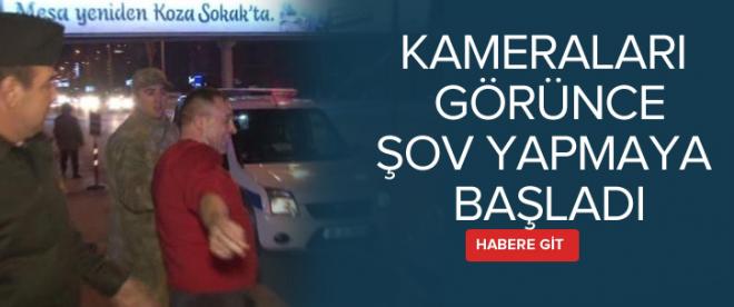 Kameraları görünce şov yapmaya başladı