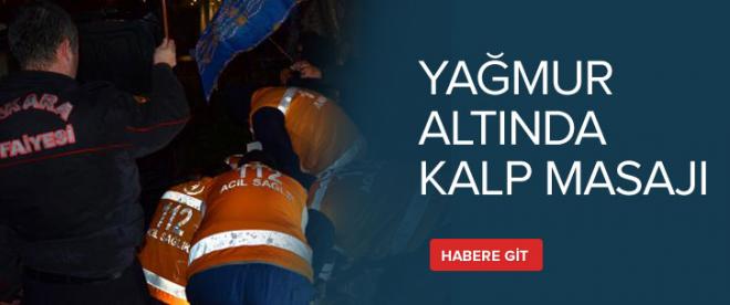 Yağmur altında kalp masajı yapılan kazazede kurtarılamadı