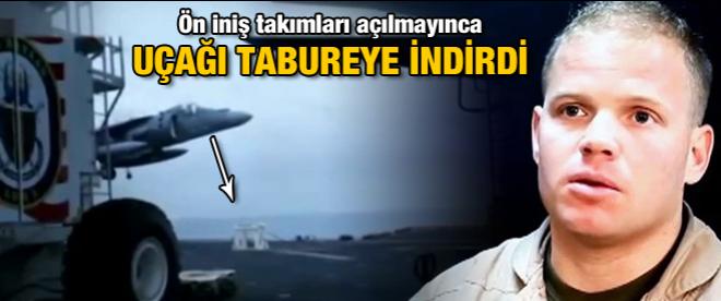 Ön iniş takımları açılmayan uçağı tabureye indirdi