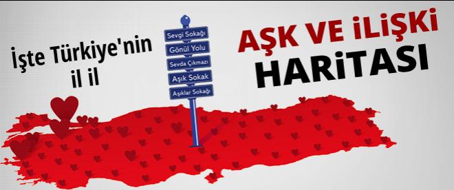 İşte Türkiyenin aşk haritası