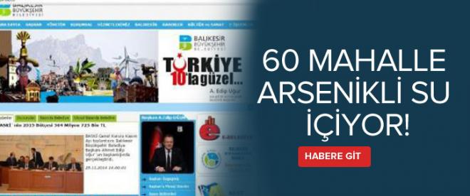 Balıkesirde 60 mahalle arsenikli su içiyor!