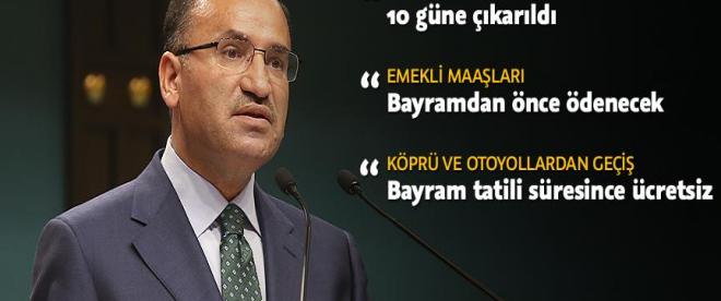 Kurban Bayramı tatili 10 güne çıkarıldı