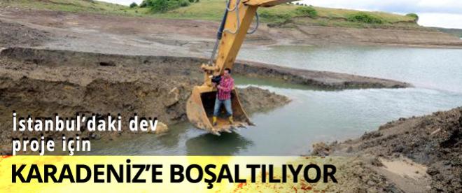 Bölgedeki göletler Karadenize boşaltılıyor