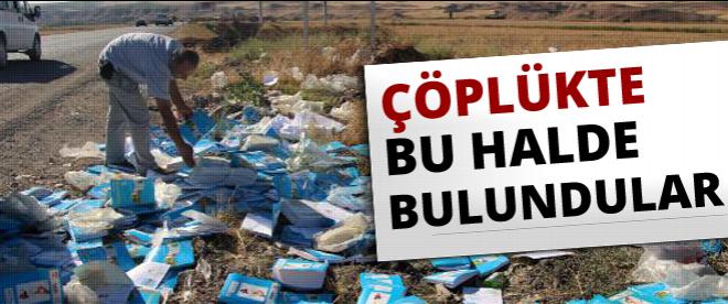 Dağıtılmadan çöplükte bulundular!