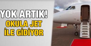 Yok artık, okula jet ile gidiyor!