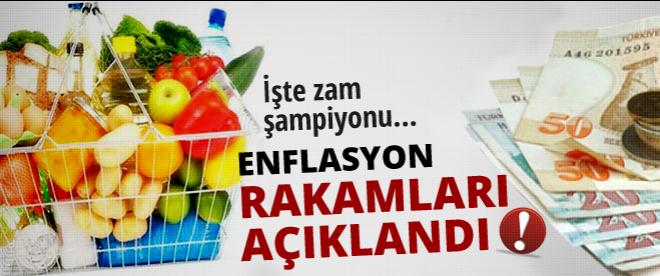 Enflasyon rakamları açıklandı