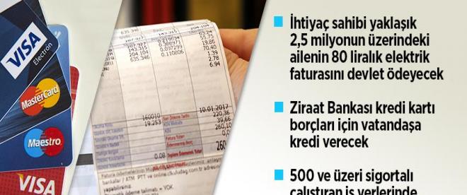 İhtiyaç sahibi ailelerin 80 liralık elektrik faturasını devlet karşılayacak