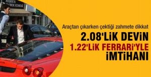 Ferrariden çıkmakta zorlandı