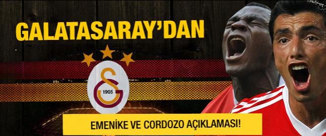 Galatasaray'dan Emenike ve Cardozo açıklaması!