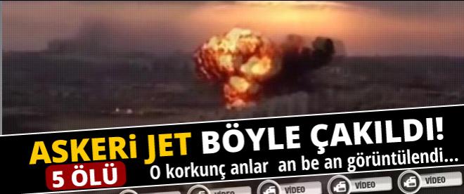 Askeri jet yere çakıldı: 5 ölü, 10 Yaralı