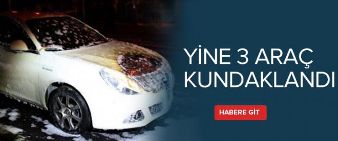 Kağıthanede 3 araç kundaklandı