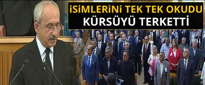 Kılıçdaroğlu adlarını Mecliste okudu