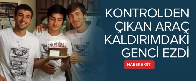 Kontrolden çıkan otomobil genci böyle ezdi