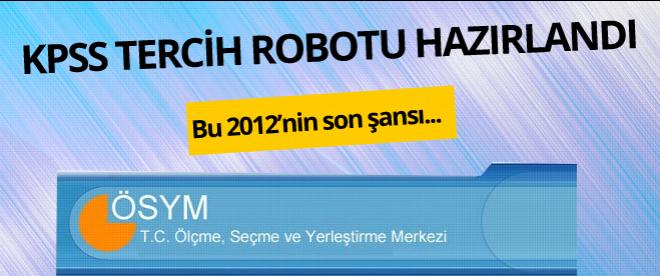 KPSS tercih (2014) robotu yayında!