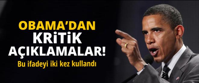 Obamadan kritik açıklama