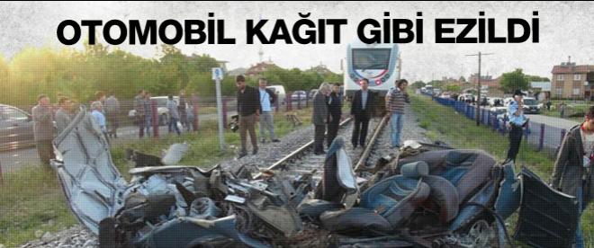 Konyada tren faciası: 2 ölü