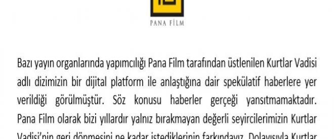 Pana Filmden &quot;Kurtlar Vadisi&quot; açıklaması