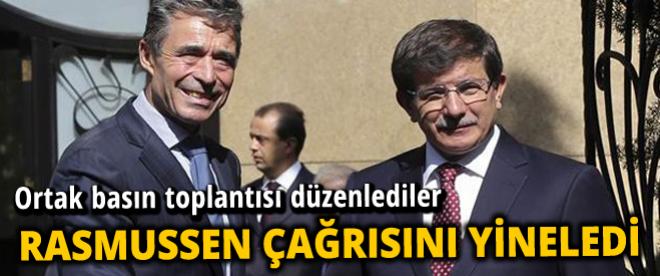 Rasmussen ve Davutoğlu ortak basın toplantısı yaptı