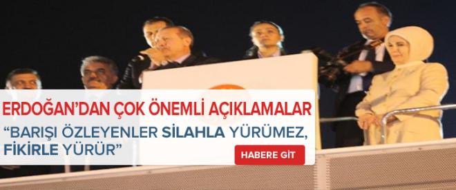 Erdoğan: Barışı özleyenler silahla yürümez, fikirle yürür