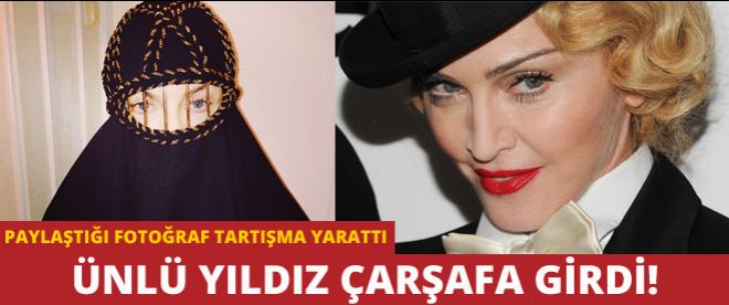 Ünlü yıldız Madonna çarşafa girdi!