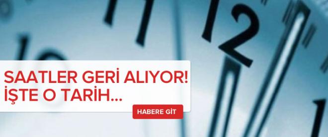 Saatler geriye alınıyor!