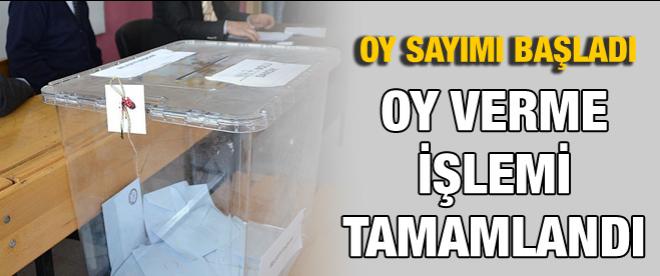 Oy verme işlemi tamamlandı