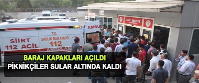 Baraj kapakları açıldı piknikçiler sular altında kaldı