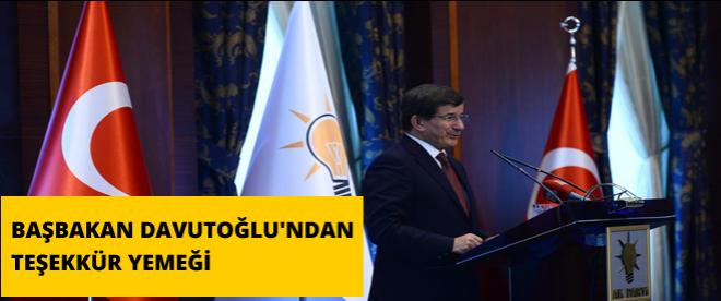 Başbakan Davutoğludan milletvekillerine teşekkür yemeği