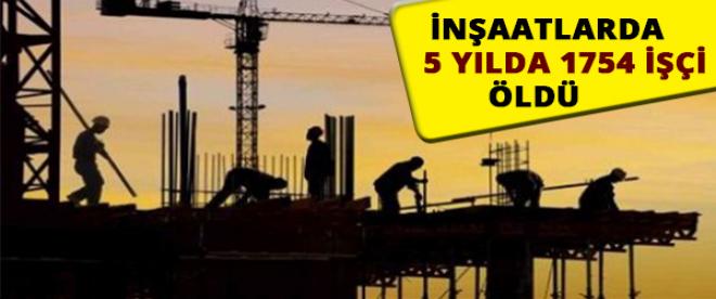 İnşaatlarda 5 yılda 1754 işçi öldü