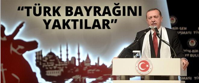 Türk bayrağını yaktılar