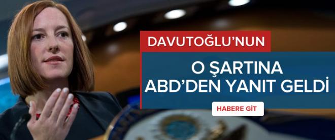 ABDden Başbakan Davutoğluna yanıt